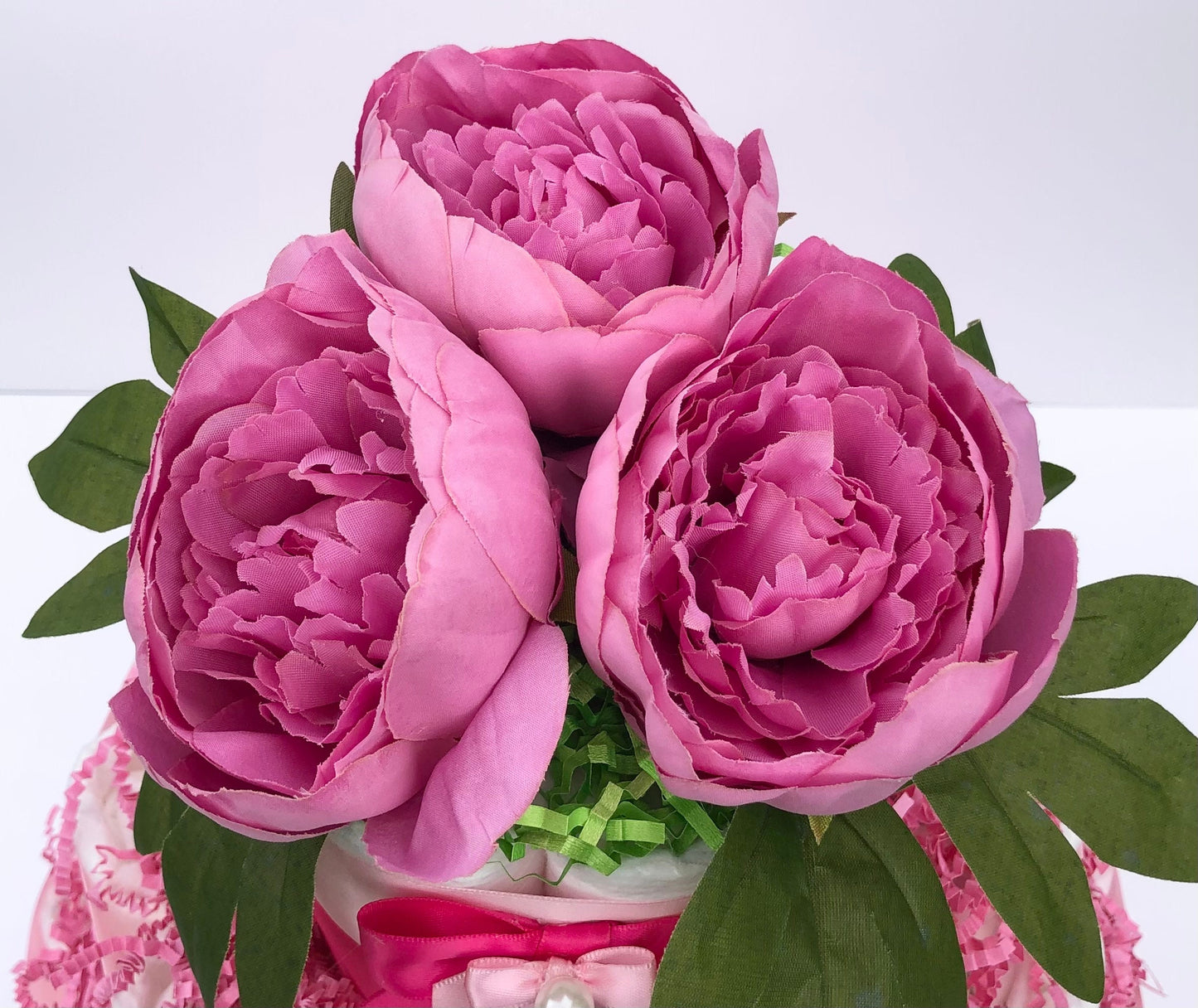 Diaper Cake 3 Tier, Butterfly Style, Baby Girl,Baby Shower Centerpiece Decor Gift, Neutral, Practical Handmade Gift