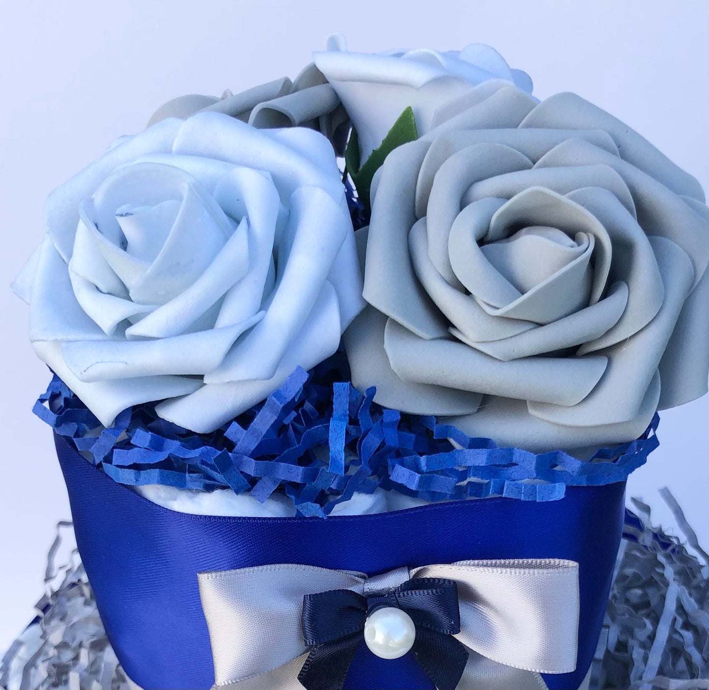 Diaper Cake 3 Tier, Royal Baby Style, Baby Boy, Baby Shower Centerpiece Decor Gift,Neutral, Practical Handmade Gift