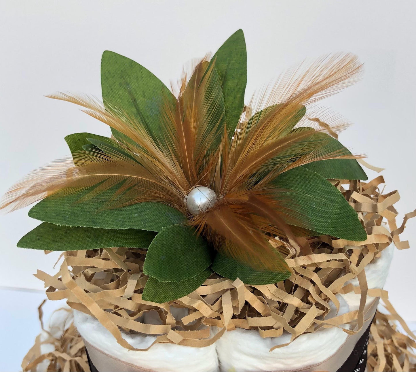 Diaper Cake 3 Tier, Monkey/Jungle Style, Unisex, Neutral,Baby Shower Centerpiece Decor Gift, Practical Handmade Gift