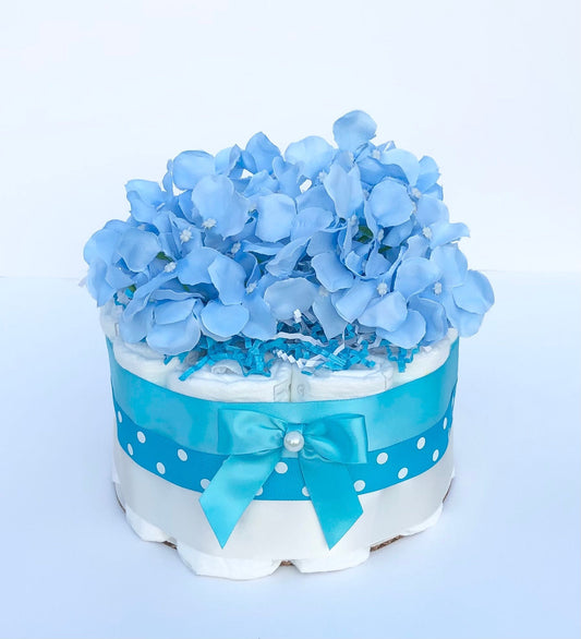 Diaper Cake 1 Tier, Classic/ Polka Dot Style, Unisex,Baby Shower Centerpiece Decor Gift, Neutral, Practical Handmade Gift
